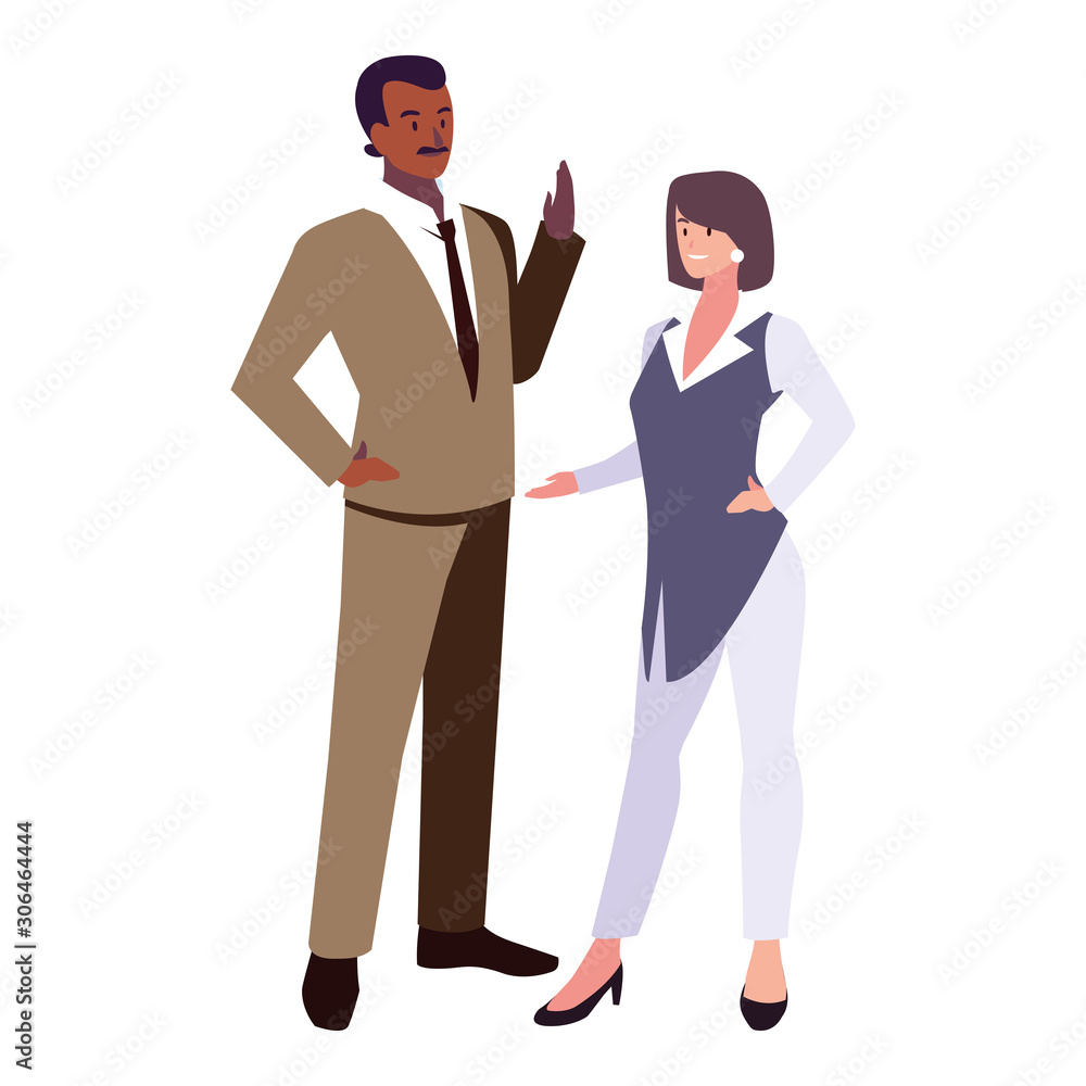 Fototapeta premium business couple standing on white background