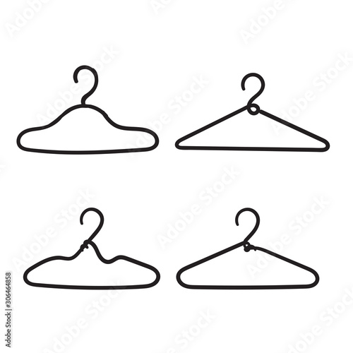 hand drawn doodle Clothes hanger. Hanger icon vector isolated on white background