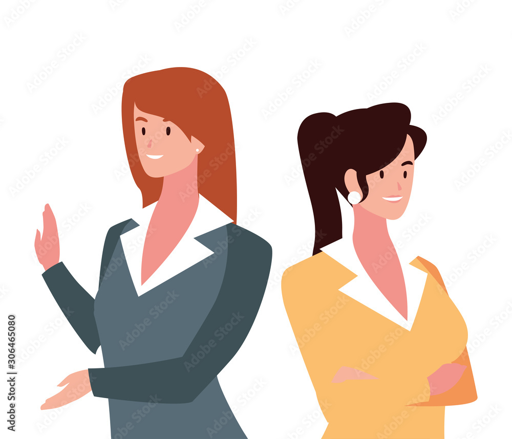 cute businesswomen with various views, poses and gestures cute businesswomen with various views, poses and gestures