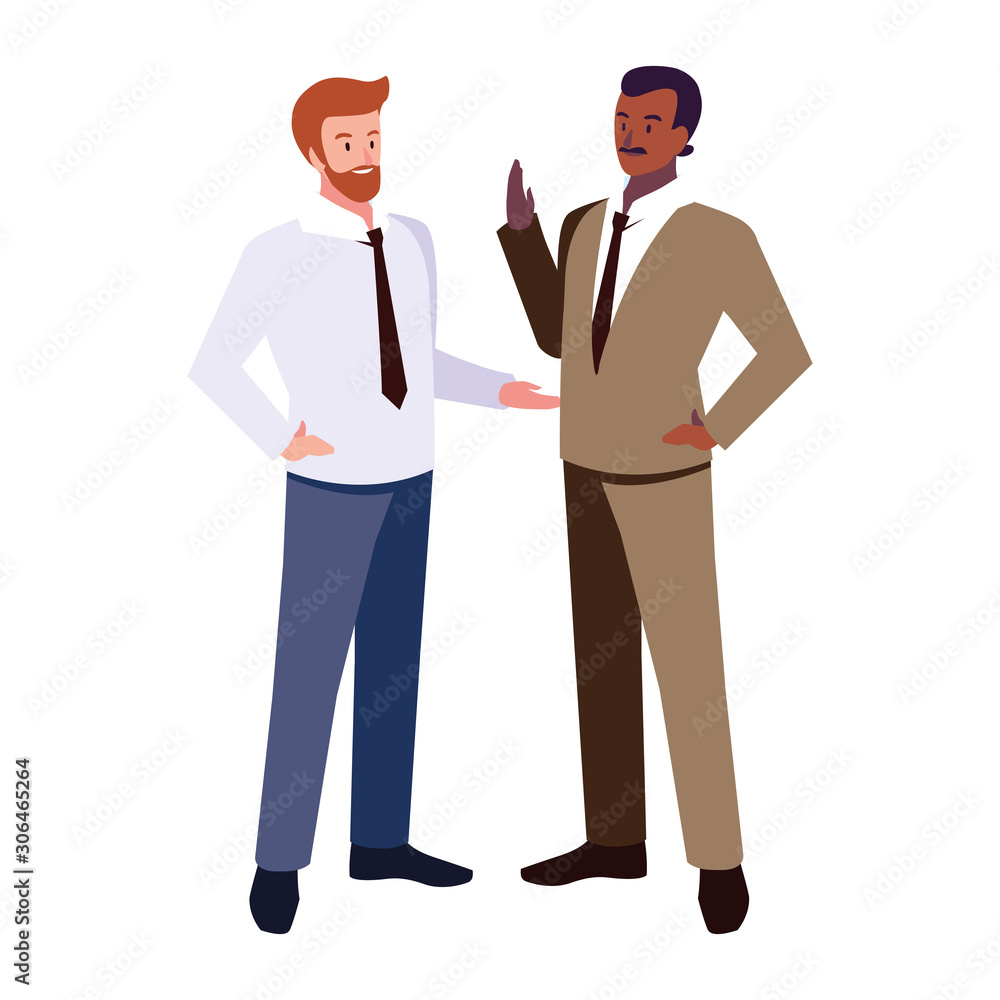 businessmen standing with various views, poses and gestures businessmen standing with various views, poses and gestures