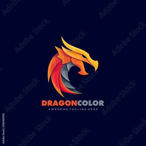 Dragon Fire Gaming Style Logo Vector Template