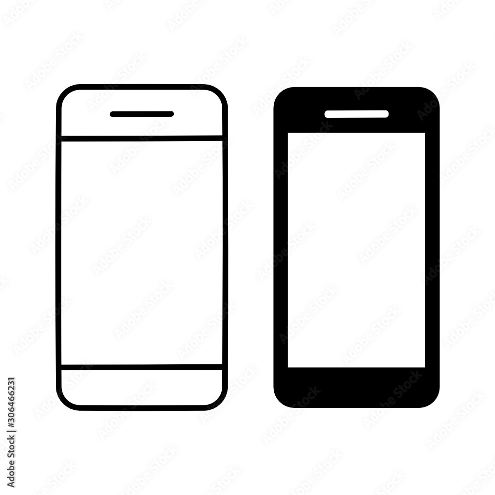 Smartphone icon on white background. Vector illustration. Smartphone icon on white background. Vector illustration.