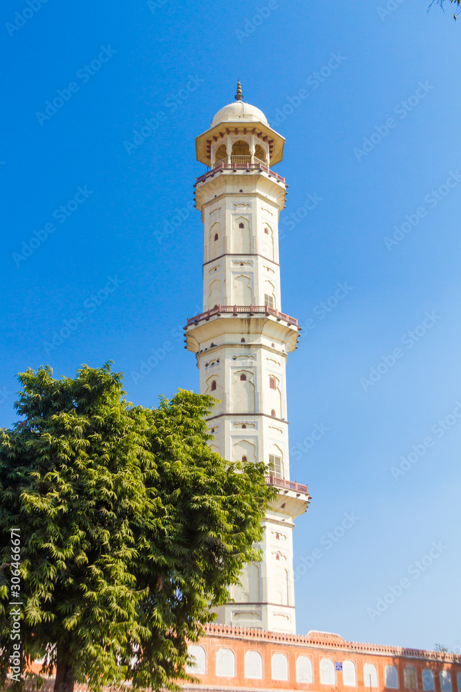 The famous Isar Lat  Victory Tower in Jaipur, India.