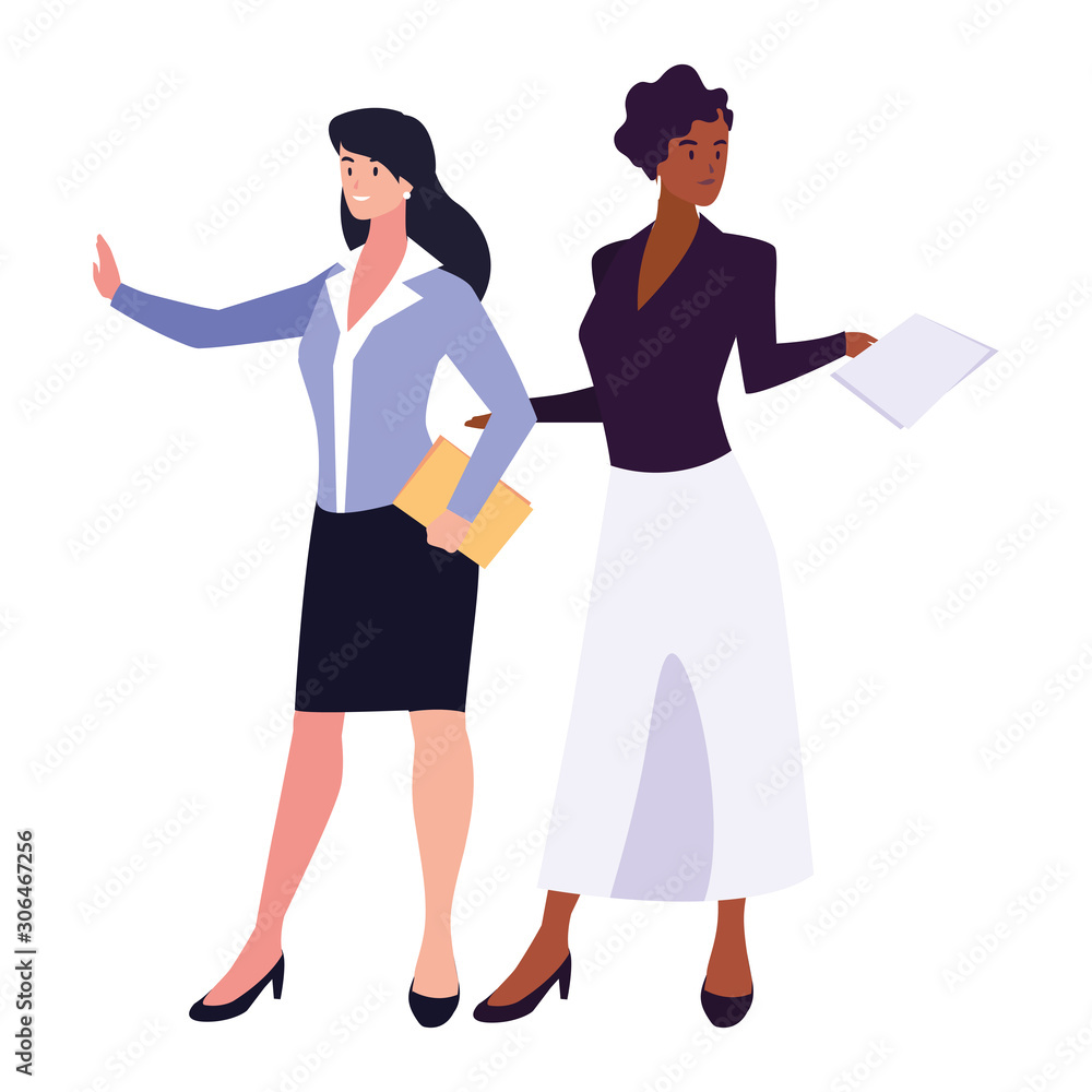 cute businesswomen with various views, poses and gestures cute businesswomen with various views, poses and gestures