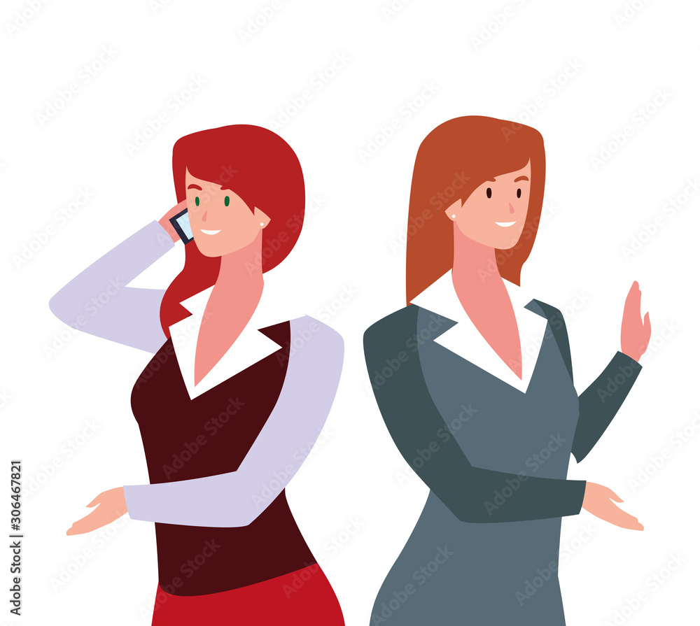 cute businesswomen with various views, poses and gestures cute businesswomen with various views, poses and gestures