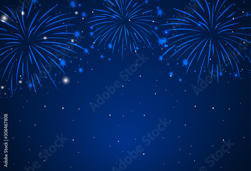 Wallpaper theme of fireworks in dark sky