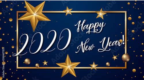 Happy new year background design with stars