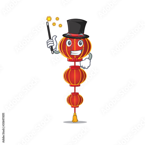 Cartoon character design of lampion chinese lantern Magician style