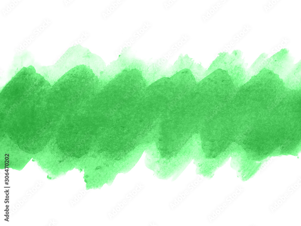 Obraz Green watercolor scribble texture. Abstract watercolor on white background. Green abstract watercolor background. It is a hand drawn.