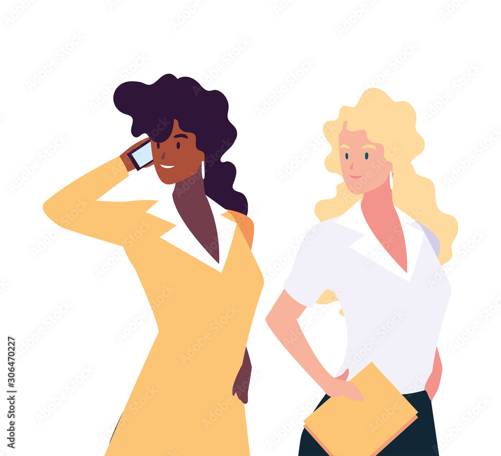 cute businesswomen with various views, poses and gestures cute businesswomen with various views, poses and gestures