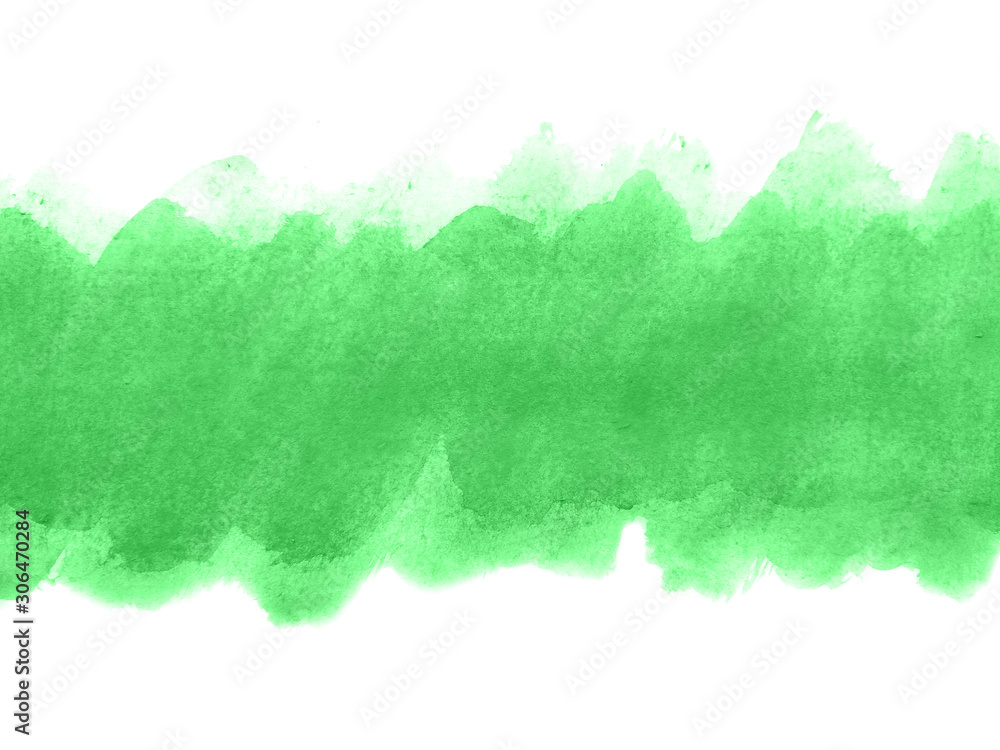 Obraz Green watercolor scribble texture. Abstract watercolor on white background. Green abstract watercolor background. It is a hand drawn.