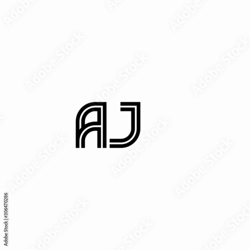 Initial outline letter AJ style template