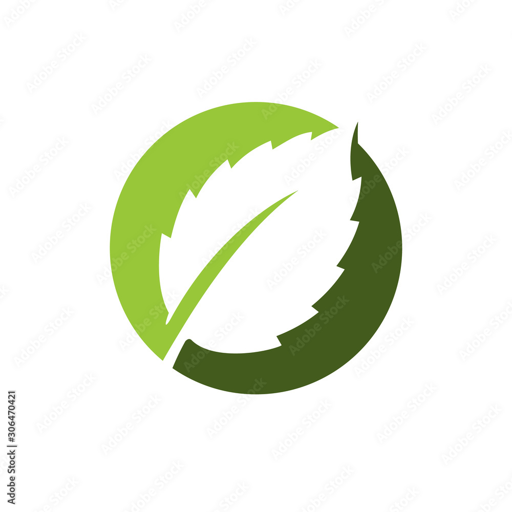 simple and modern green leaf logo vector elements simple and modern green leaf logo vector elements