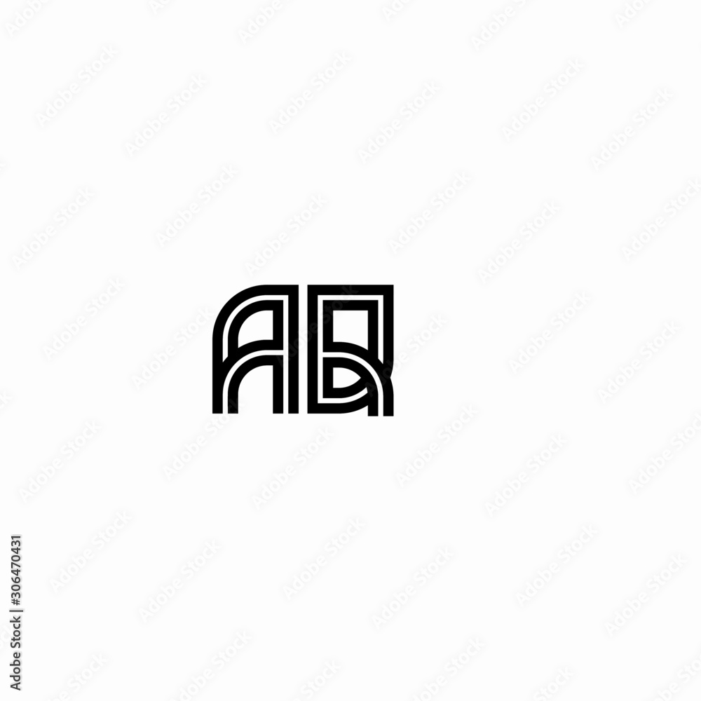 Initial outline letter AQ style template Initial outline letter AQ style template