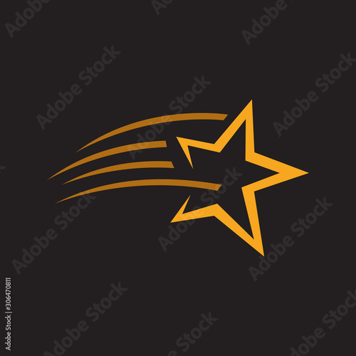 abstract colorful shooting star logo vector icon. decorative and creative five pentagonal stars concept illustration