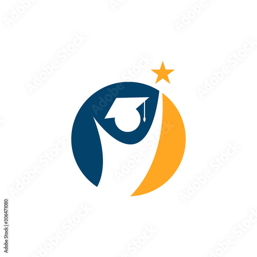 success student logo vector. graduation sign Logo symbol concept illustration