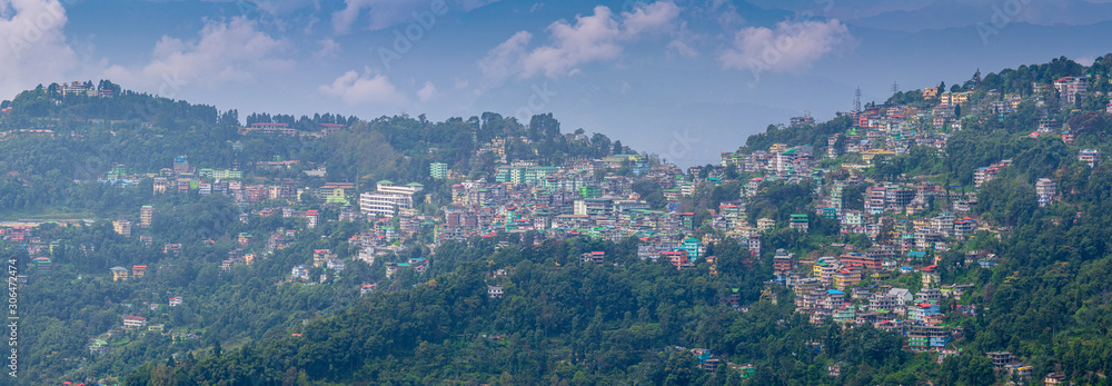 Urban Clutter of buildings on the mountain top