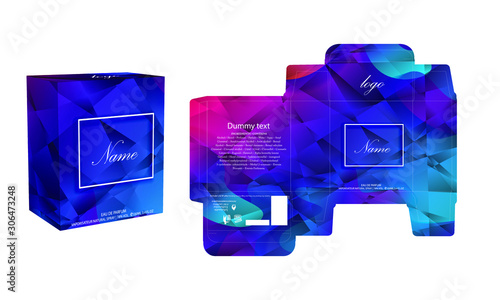 Packaging design, luxury perfume box,  pocket perfume and deo design template and mock up box. Illustration vector.