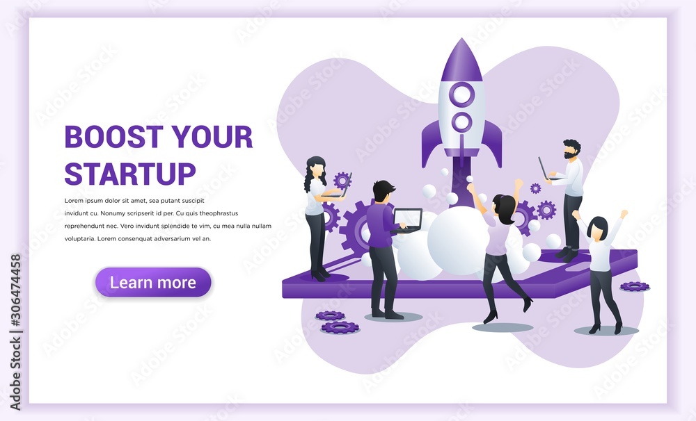 Start up Project concept for mobile development. Boost your business. Can use for web banner, infographics, landing page, web template. Vector illustration
