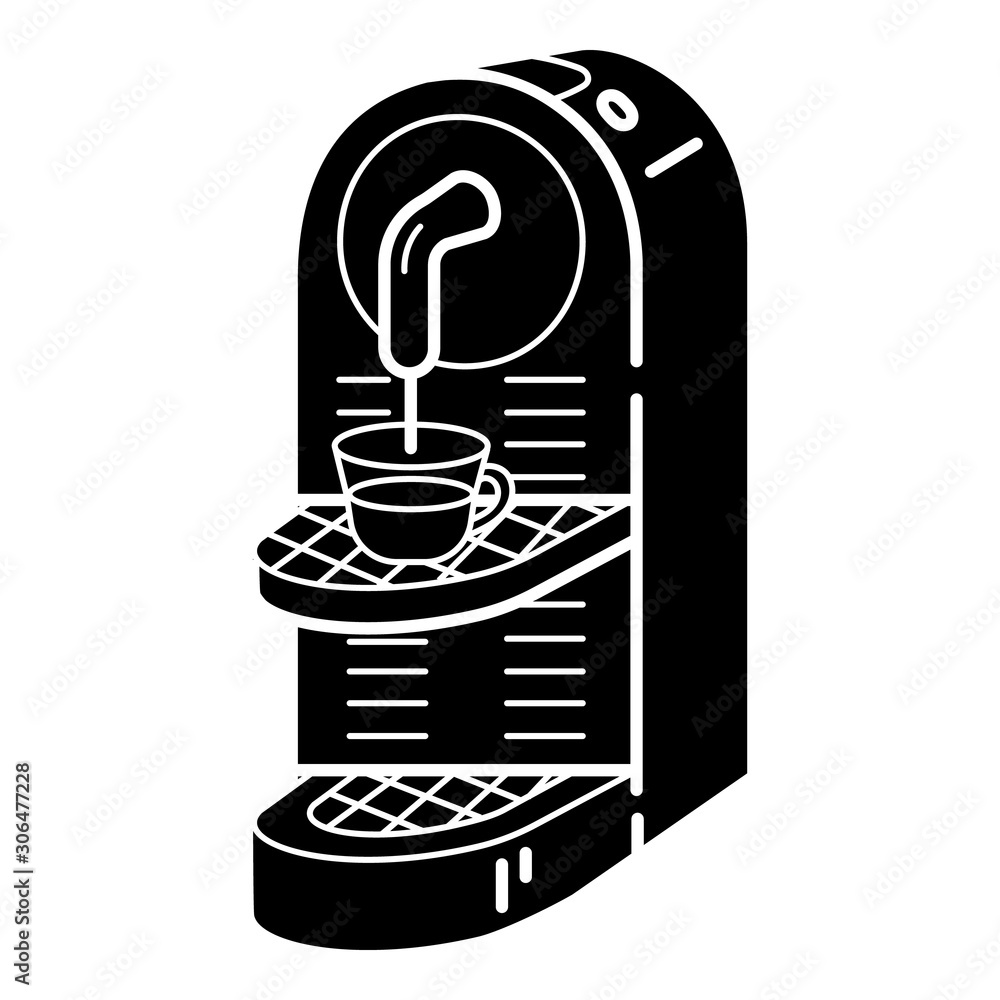 Coffee cup maker icon. Simple illustration of coffee cup maker vector icon for web design isolated on white background Coffee cup maker icon. Simple illustration of coffee cup maker vector icon for web design isolated on white background