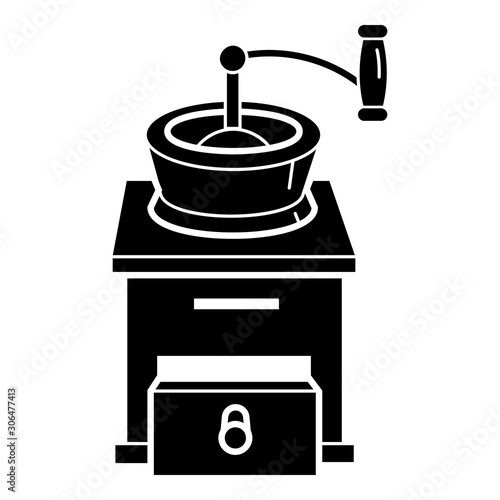 Wood coffee grinder icon. Simple illustration of wood coffee grinder vector icon for web design isolated on white background