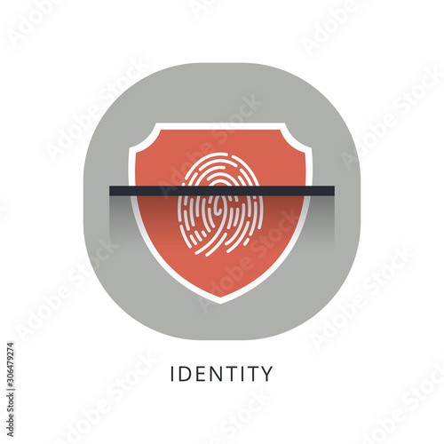 Finger Scan in Futuristic Style. Bio metric id with Futuristic HUD Interface