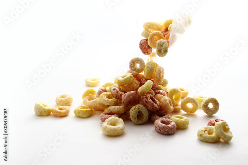 Cereal on white background