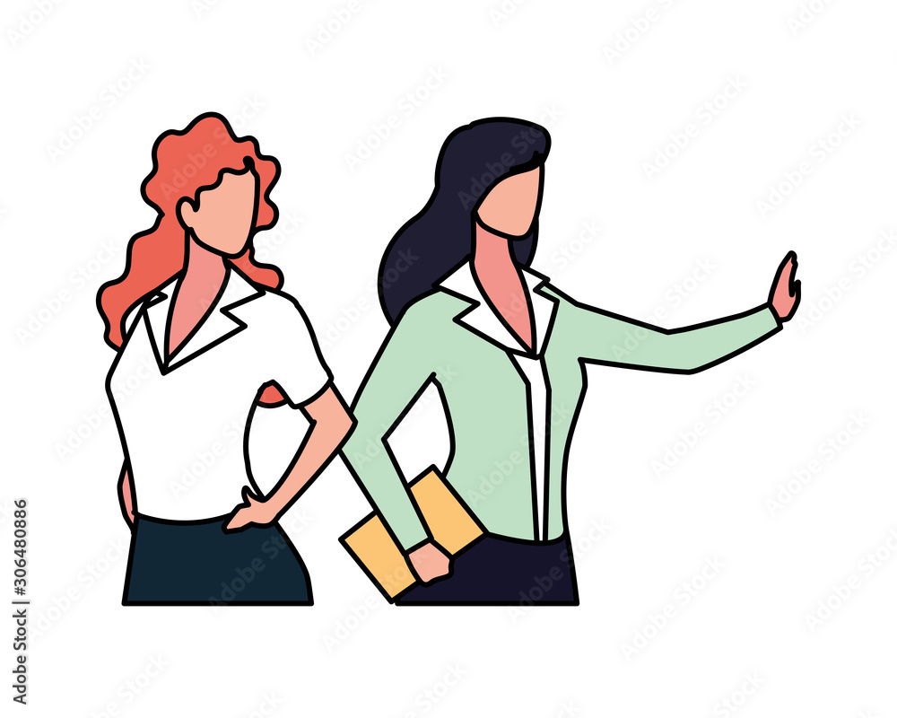 cute businesswomen with various views, poses and gestures cute businesswomen with various views, poses and gestures