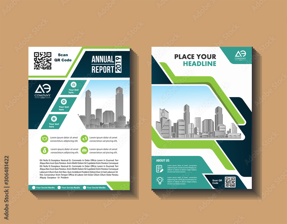 A modern business cover brochure layout with shape vector illustration A modern business cover brochure layout with shape vector illustration