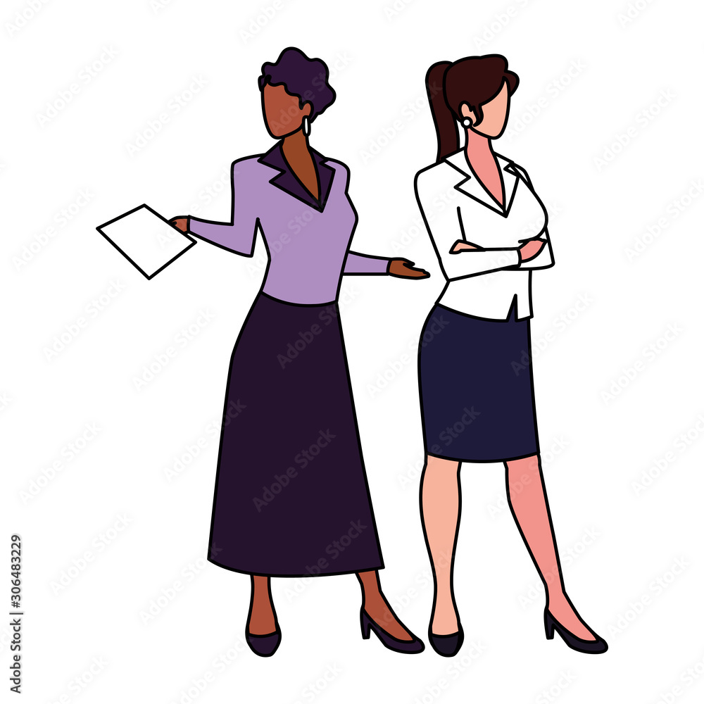 cute businesswomen with various views, poses and gestures cute businesswomen with various views, poses and gestures