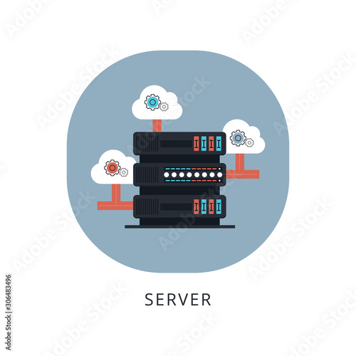 Data center and server room with three server unit