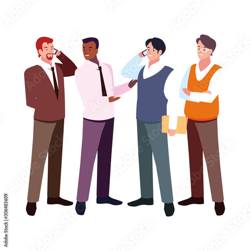 set of businessmen with various views, poses and gestures