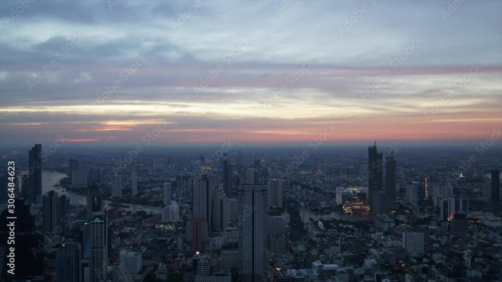 timelapse sunset with Bangkok cityscape in Thailand skyline timelapse sunset with Bangkok cityscape in Thailand skyline