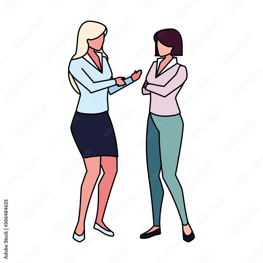 businesswomen with standing on white background businesswomen with standing on white background