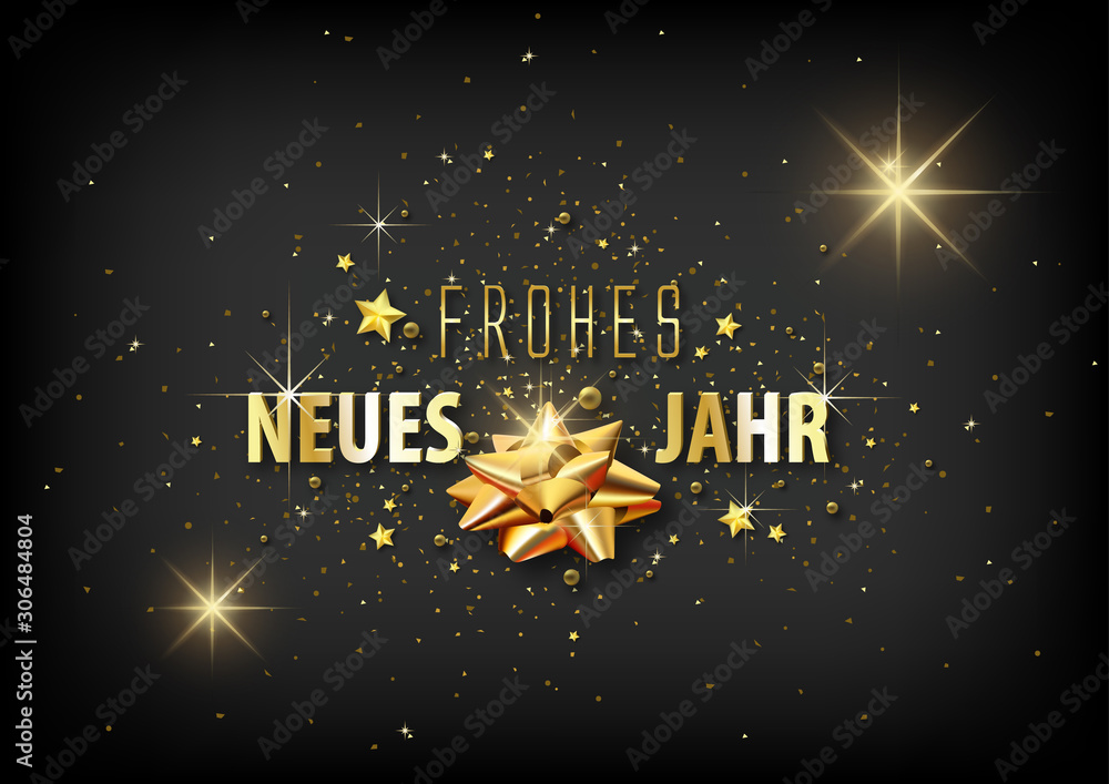 Vetor do Stock: Luxury Happy New Year Greeting Card with Golden ...