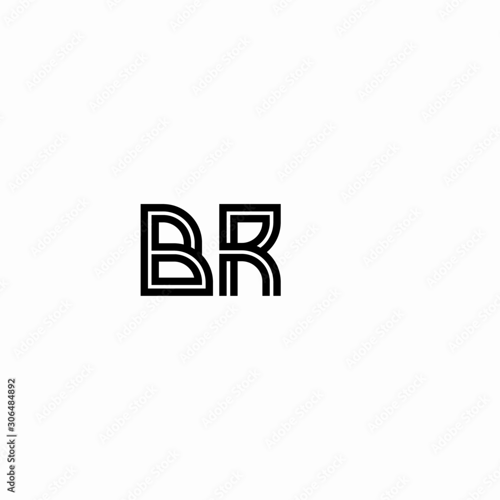 Initial outline letter BR style template Initial outline letter BR style template