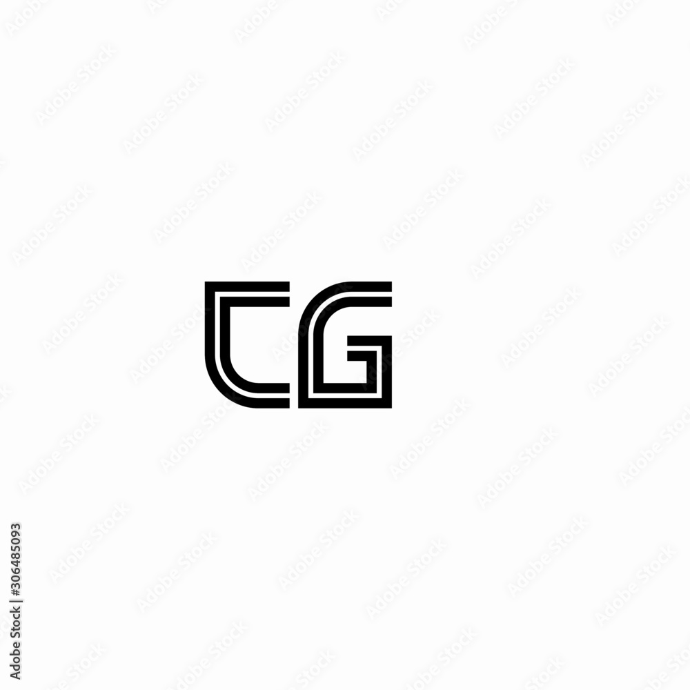 Fototapeta premium Initial outline letter CG style template