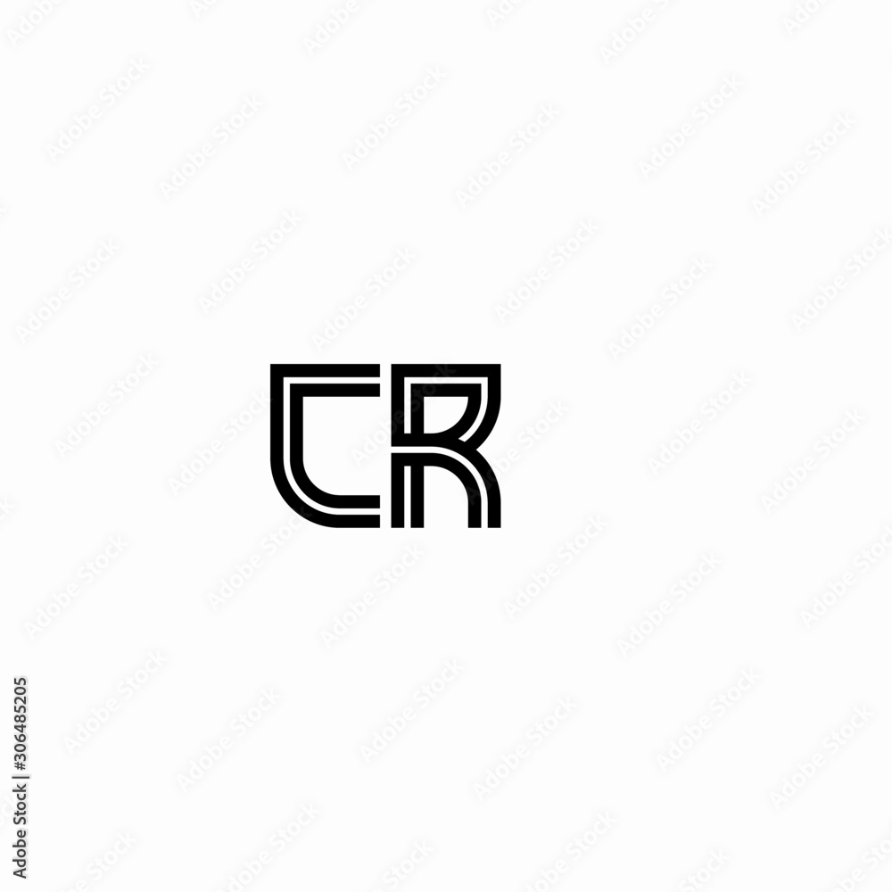 Initial outline letter CR style template Initial outline letter CR style template