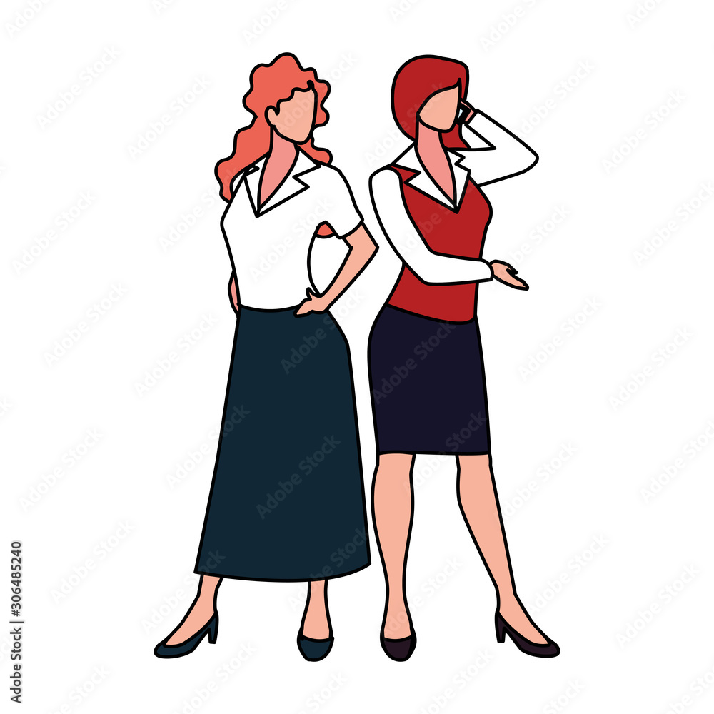 cute businesswomen with various views, poses and gestures cute businesswomen with various views, poses and gestures