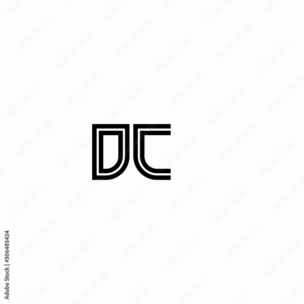 Obraz premium Initial outline letter DC style template