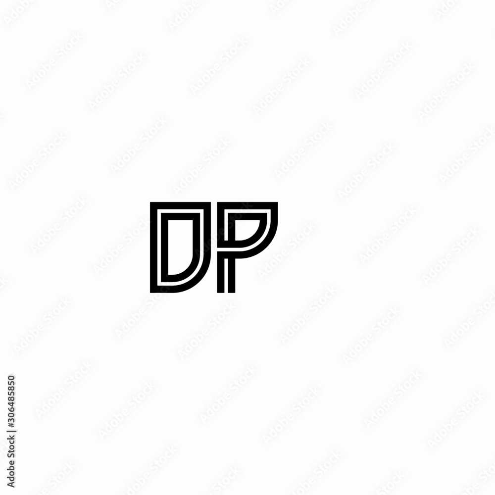 Initial outline letter DP style template Initial outline letter DP style template