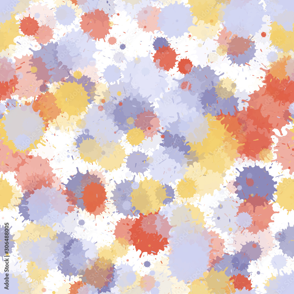 Watercolor paint transparent stains vector seamless grunge background.