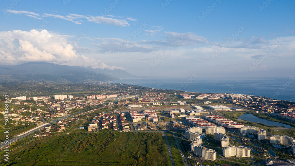 aerial view of the city. sochi. 