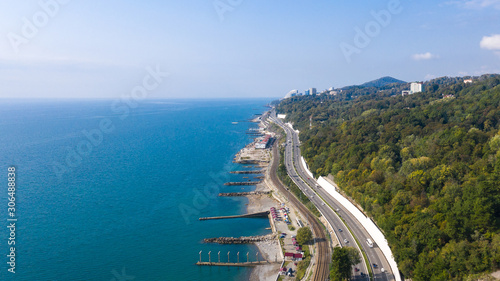 The resort city of Sochi from a bird's eye view