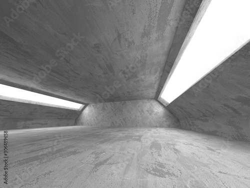 Fototapeta Naklejka Na Ścianę i Meble -  Dark concrete empty room. Modern architecture design