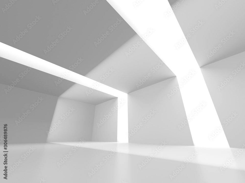 Fototapeta premium Futuristic White Architecture Design Background