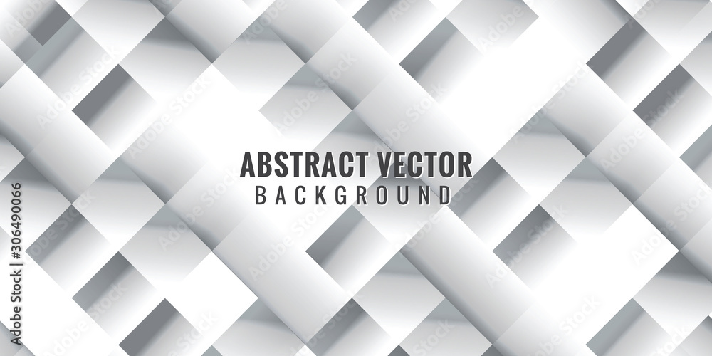 Fototapeta premium White and gray abstract square background