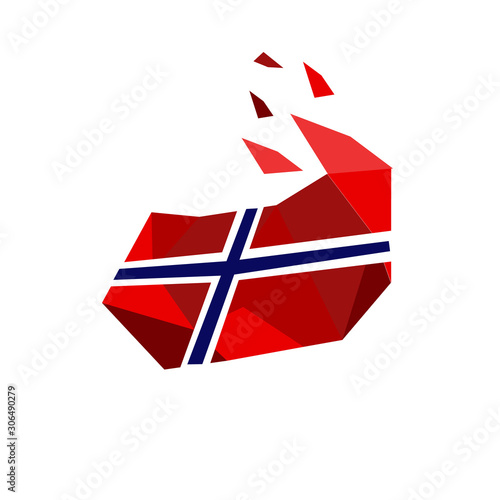stylish modern norway flags logo. red blue cross norwegian flag vector design illustrations