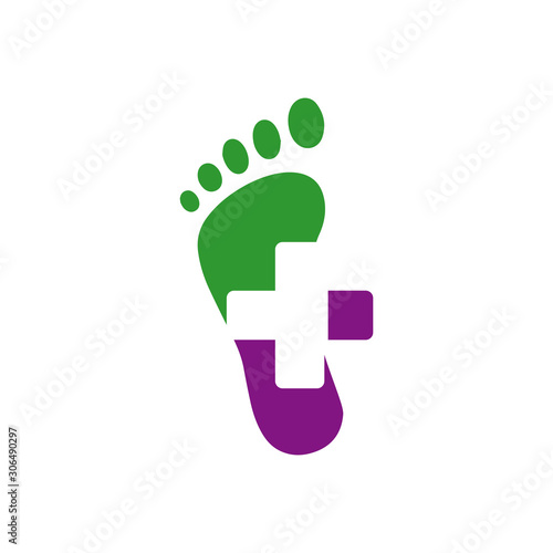 new creative podiatric feet care foot print logo design vector icon illustration template