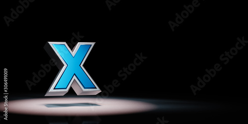 X Text Spotlighted on Black Background